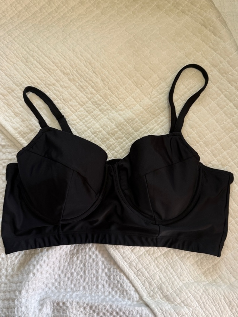 Old Navy Black Longline Bikini Top - Underwire Support